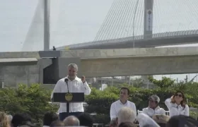 Presidente Iván Duque en la inauguración del nuevo Puente Pumarejo.