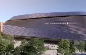 Vista del nuevo diseño exterior del estadio Santiago Bernabéu. 