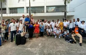 Delegación de Colombia a su llegada a Puerto Rico. 