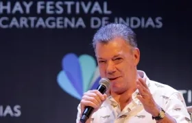 Juan Manuel Santos en el Hay Festival.