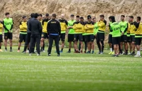 Jugadores de Coquimbo durante un entrenamiento.