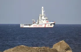 El barco Open Arms, donde están los rescatados. 