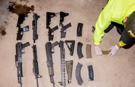 Armas incautadas por las autoridades. 