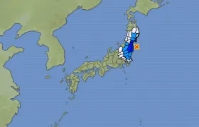 Mapa del sismo en Japón.