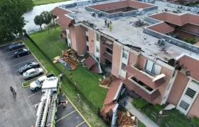 El edificio evacuado en Miami Dade.