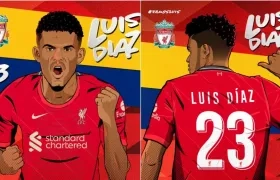 Luis Díaz fue presentado así por el Liverpool. 