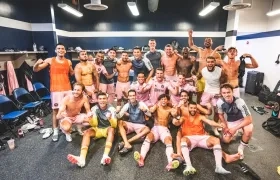 Los jugadores del Inter de Miami, liderados por Messi, celebran