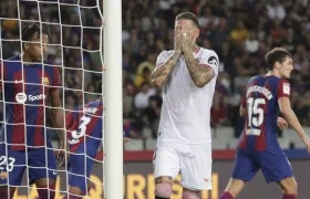 El lamento de Sergio Ramos tras el gol en contra ante el Barcelona. 