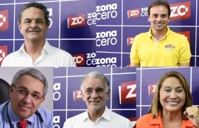 Raimundo Marenco, Alfredo Varela, Juan Acuña, Eduardo Verano y Verónica Patiño, en el orden en el que aparecen en el tarjetón