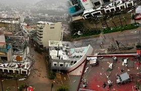 Destrucción total en el puerto de Acapulco, México