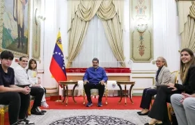 El Presidente Maduro en el Palacio de Miraflores con el empresario colombiano Alex Saab