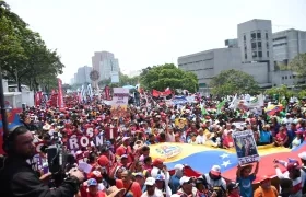 La masiva marcha chavista en Caracas de este lunes