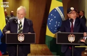 Los presidentes de Brasil, Luiz Inácio Lula da Silva, y Colombia, Gustavo Petro. 