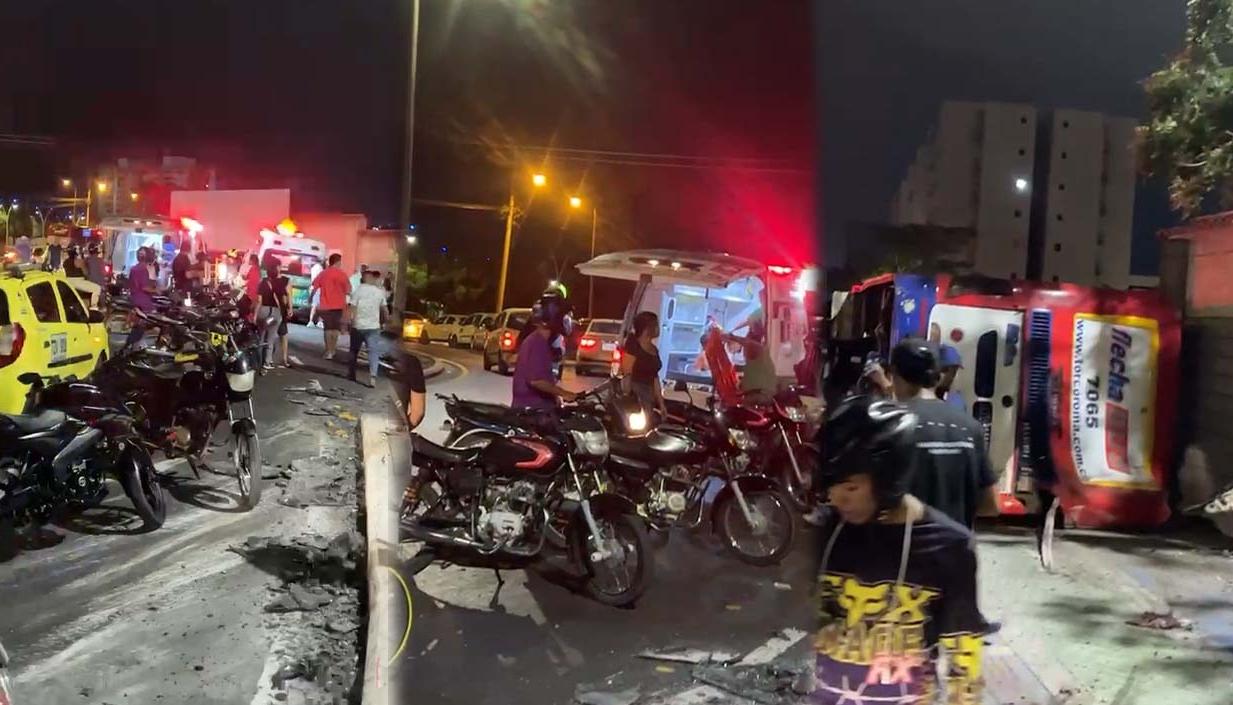 Accidente de bus en Santa Marta con saldo de dos muertos. 