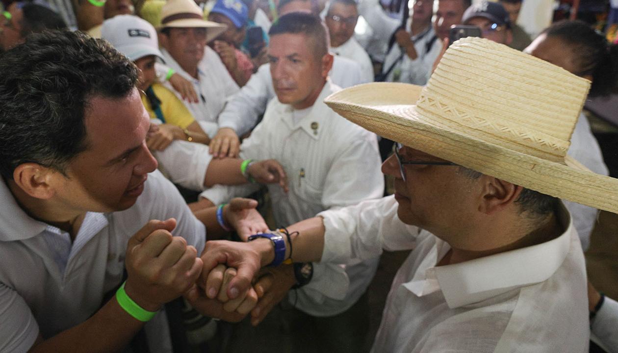 El presidente Gustavo Petro en la entrega de la planta procesadora de arroz Asojuncal en Palermo (Huila)