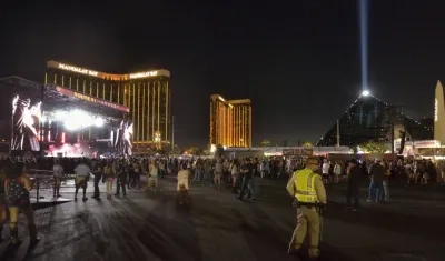 Vista general de uno de los escenarios del festival de música "Route 91. Harvest", en las Vegas, Estados Unidos