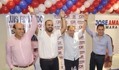 José Amar (padre), José Amar Sepúlveda, Fuad Char y Luis Eduardo Díaz Granados.