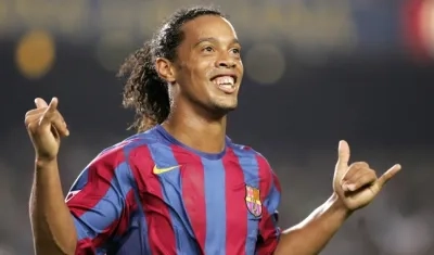 Ronaldinho durante su época en Barcelona.
