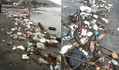 Así quedaron las playas de Puerto Colombia por la cantidad de basuras arrojadas a los arroyos.