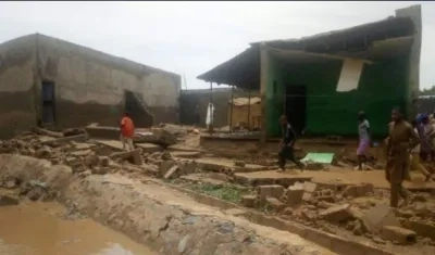Foto de las inundaciones y daños a las casas en Katsina, en el noroeste de Nigeria.