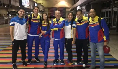 Selección venezolana de Rasquetball que está en Barranquilla. 