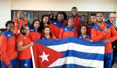 Delegación cubana de judo. 