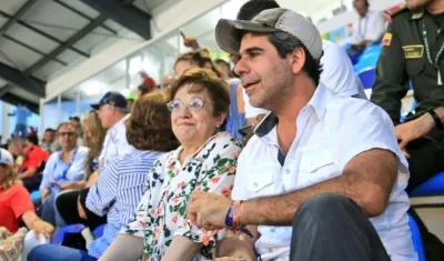 El Alcalde Alejandro Char en el estadio de atletismo Rafael Cotes. 
