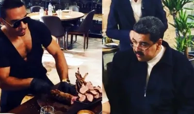 El famoso chef Nusret Gökçe y Nicolás Maduro.