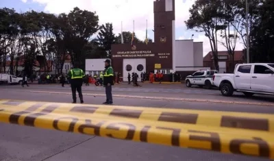 Imagen del atentado en la Escuela General Santander.