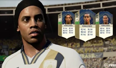 Imagen de Ronaldiho en el videojuego FIFA18.