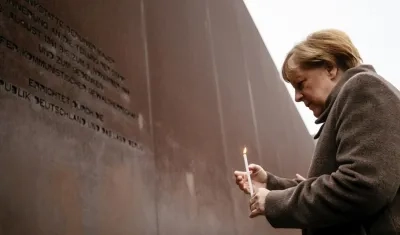 Ángela Merkel, canciller alemana, en la conmemoración de los 30 años de la caída del Muro de Berlín.