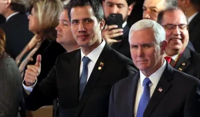 Juan Guiadó y Mike Pence, en el Grupo de Lima.