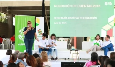 La secretaria distrital de Educación, Bibiana Rincón.