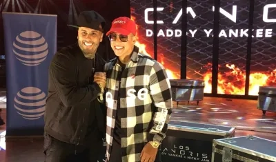 Los cantantes de reguetón Nicky Jam y Daddy Yankee.
