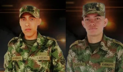 Alexi Alvarado y Eder Manuel Almario, soldados profesionales muertos en atentado de disidencias de las FARC.