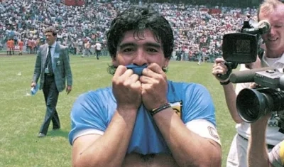 Diego Maradona tras vencer a Inglaterra en el 86.