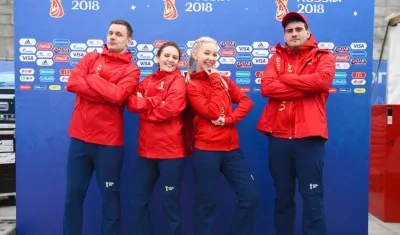 Voluntarios del Mundial de Rusia 2018. 
