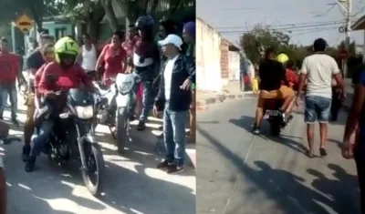 Momentos en que la víctima era llevada en moto rumbo al CAMINO Santa María.