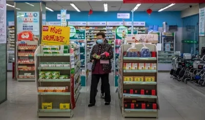 Imagen de un supermercado en Wuhan.