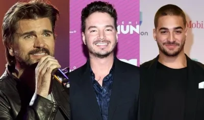 Los cantantes paisas Juanes, J Balvin y Maluma.
