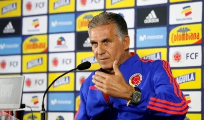 En la imagen, el entrenador de la selección colombiana de fútbol, el portugués Carlos Queiroz. 