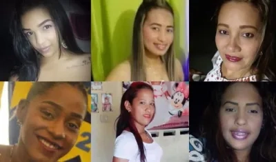 Seis de las mujeres que han sido asesinadas por sus parejas o exparejas este año en el Atlántico.