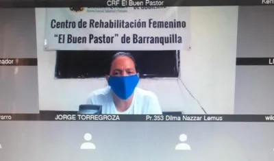 Dalila Duarte fue la única de los acusados que se conectó a la audiencia desde la Cárcel El Buen Pastor. 