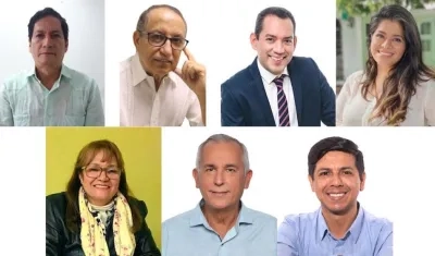 Los candidatos Álvaro Lastra, Alfredo Palencia, Danilo Hernández, Marcela Cuéllar, Carmiña Vargas, Alberto Moreno y Astelio Silvera.