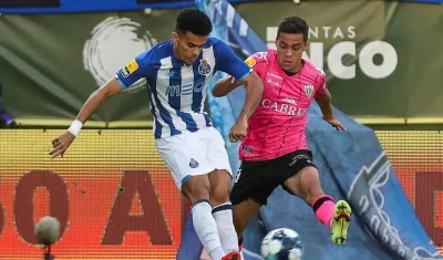 Luis Díaz en acción de partido con el Porto. 