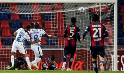 Momento del gol de Lukaku.