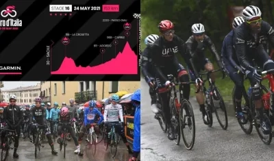 La decimosexta etapa del Giro de Italia se redujo a 153 kilómetros.