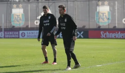 Lionel Messi durante un entrenamiento. 