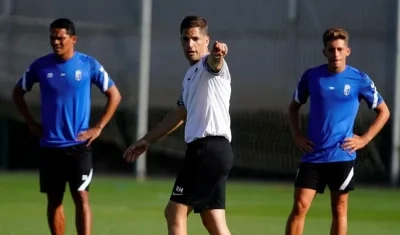 Carlos Bacca durante el entrenamiento. 