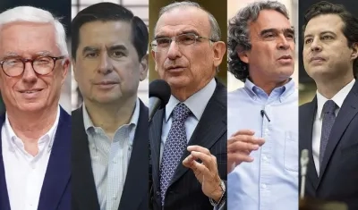 Jorge Enrique Robledo, Juan Fernando Cristo, Humberto De la Calle, Sergio Fajardo, y Juan Manuel Galán